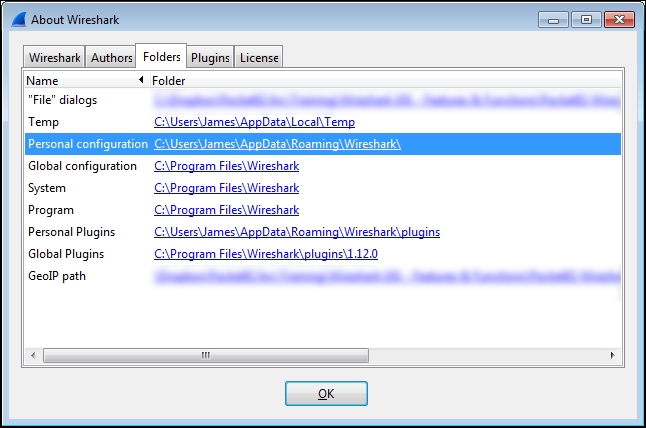 Wireshark profiles