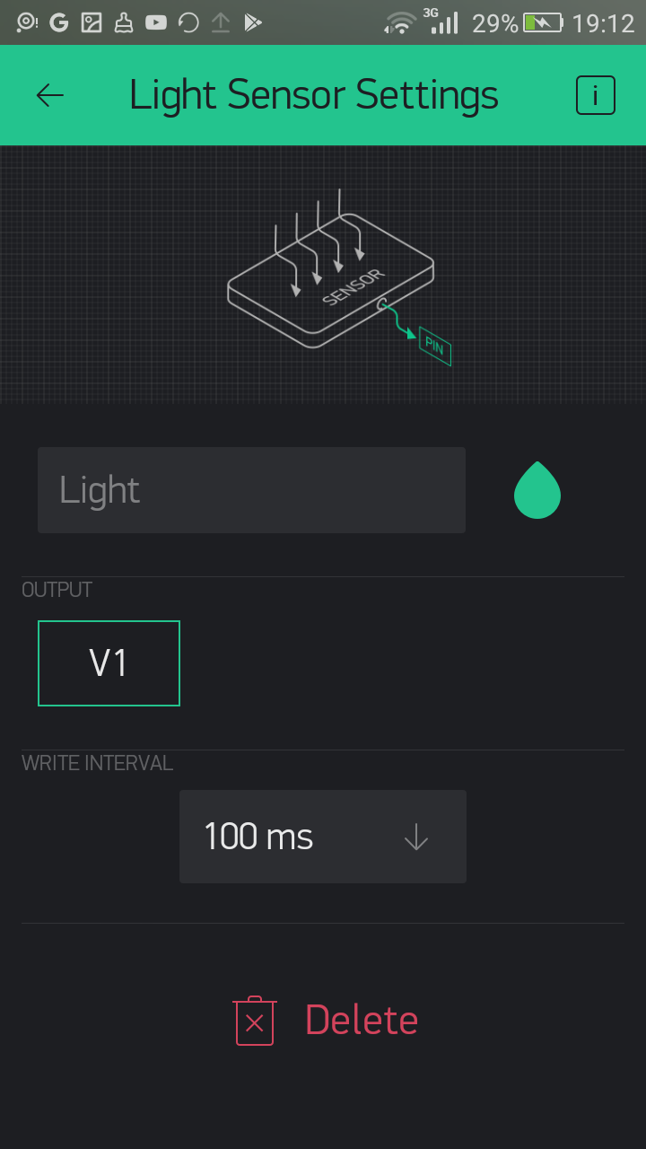 Light sensor HandsOn of Things with Blynk
