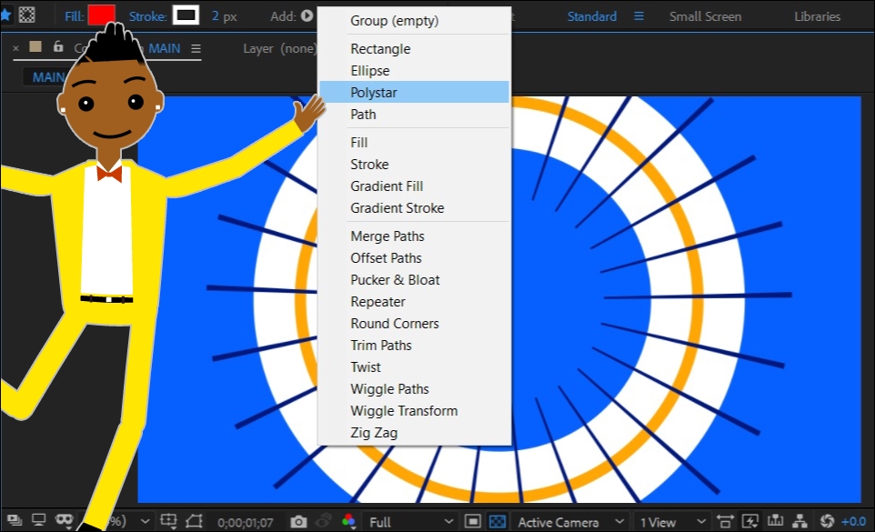 Creating a new polystar shape layer