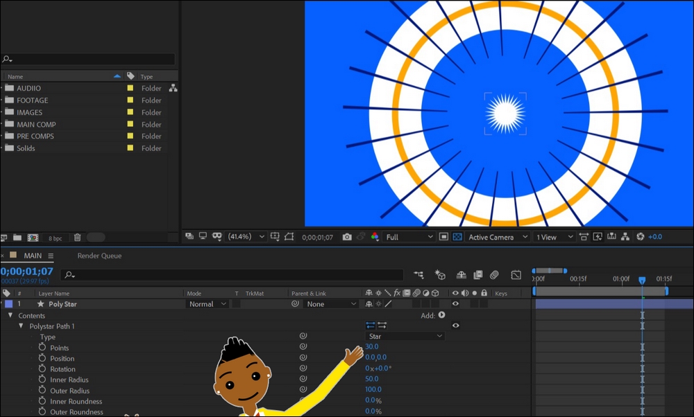 Creating a new polystar shape layer