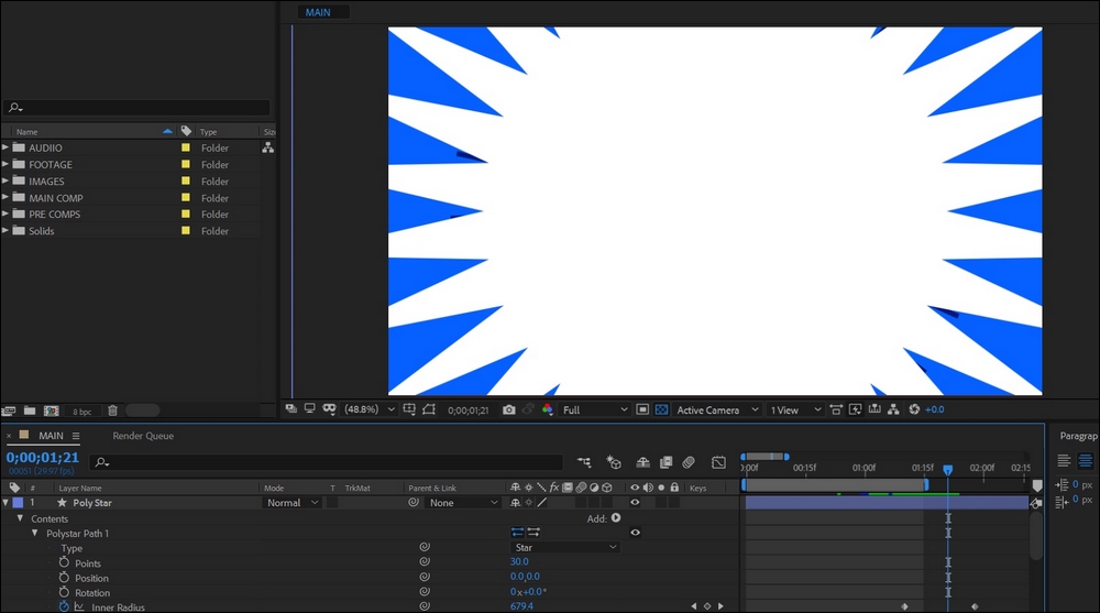 Creating a transition shape