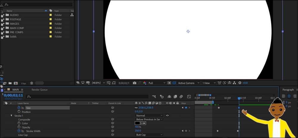 Creating a transition shape