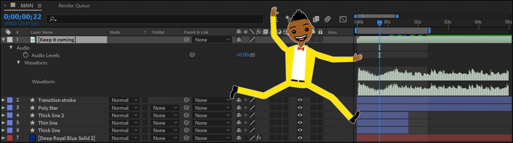 Importing audio and creating composition markers