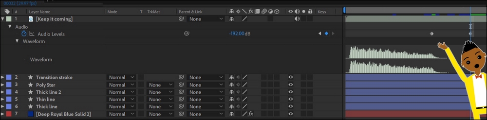 Importing audio and creating composition markers