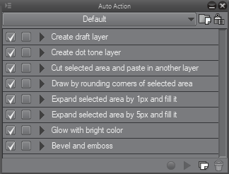 The Auto Action palette | Learn Clip Studio Paint - Second Edition