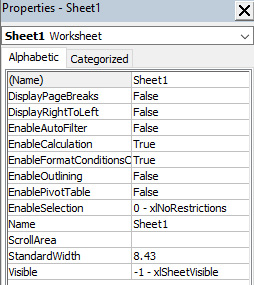 Figure 2.10 – The Properties window
