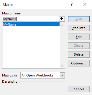 Figure 2.16 – The Macro dialog box
