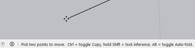 Figure 1.8: SketchUp Pro Status Bar Prompt for the Move Tool
