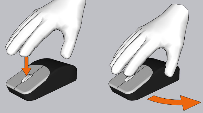 Figure 1.15: Orbit Tool Reference Guide for 3-Button Mouse
