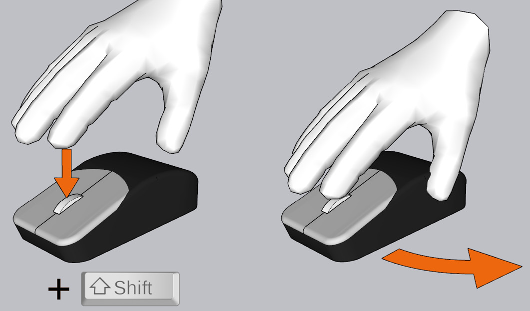 Figure 1.17: Pan Tool Reference Guide for 3-Button Mouse
