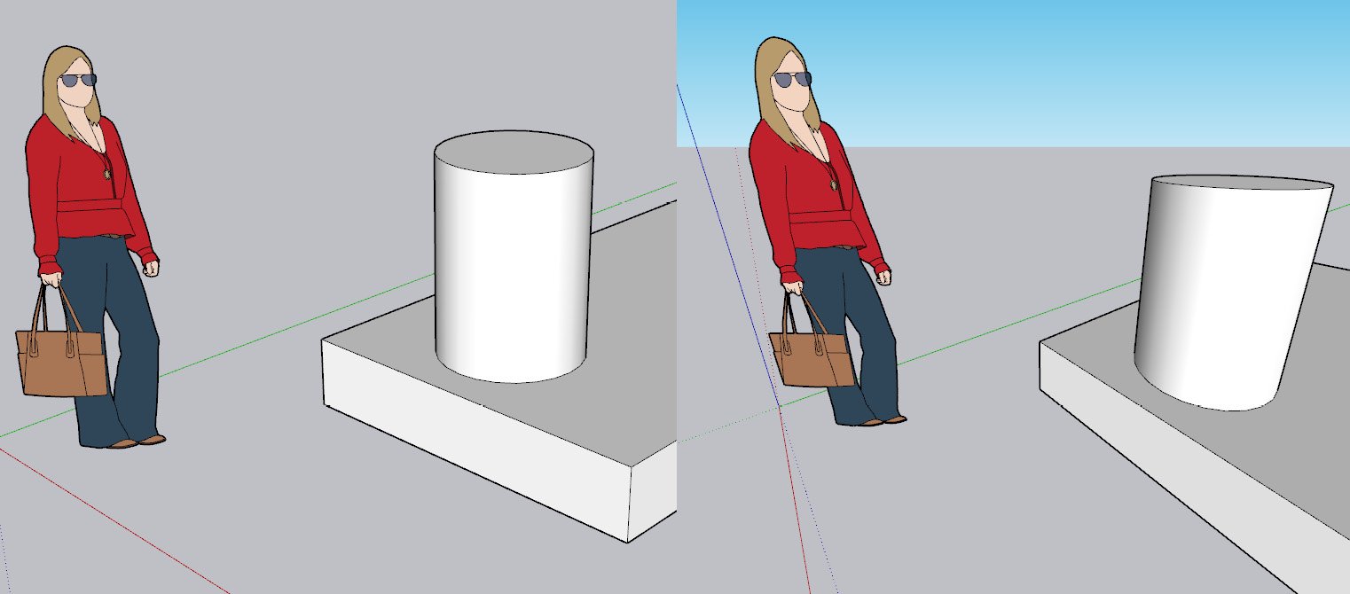 Figure 1.21: Standard Field of View of 35.00 (Left) and Extreme Field of View of 100.00 (Right)
