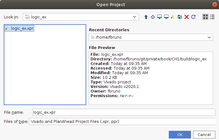 Figure 1.16 – Open Project window
