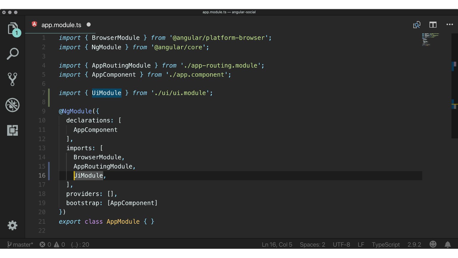 Figure 1.10: Importing the UI module