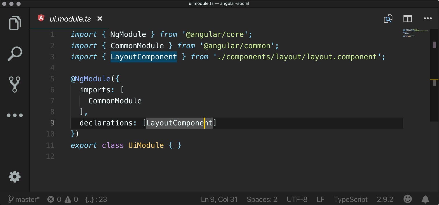 Figure 1.13: Declaring the component