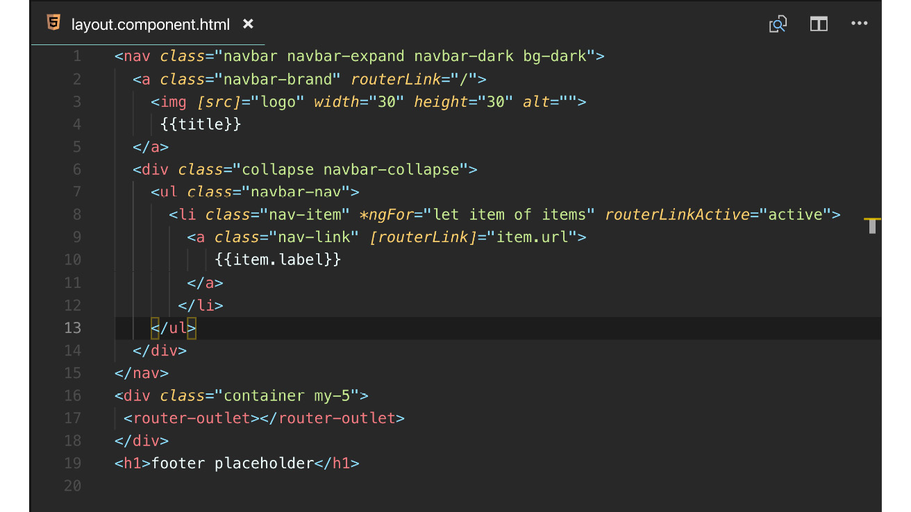 Figure 1.19: The header markup