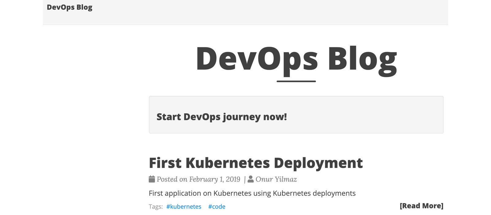 Figure 1.43: DevOps blog is up and running