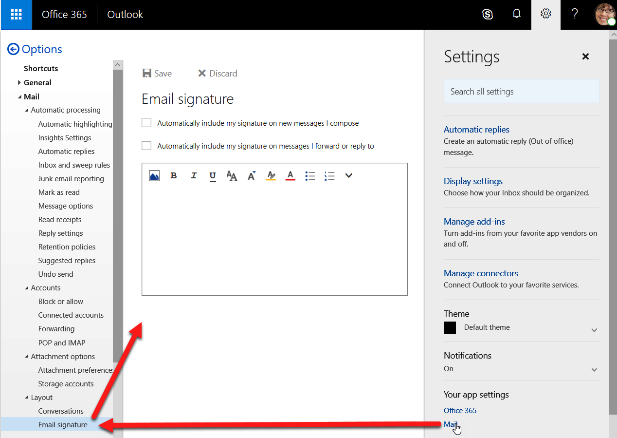 how to create email signature in outlook web access