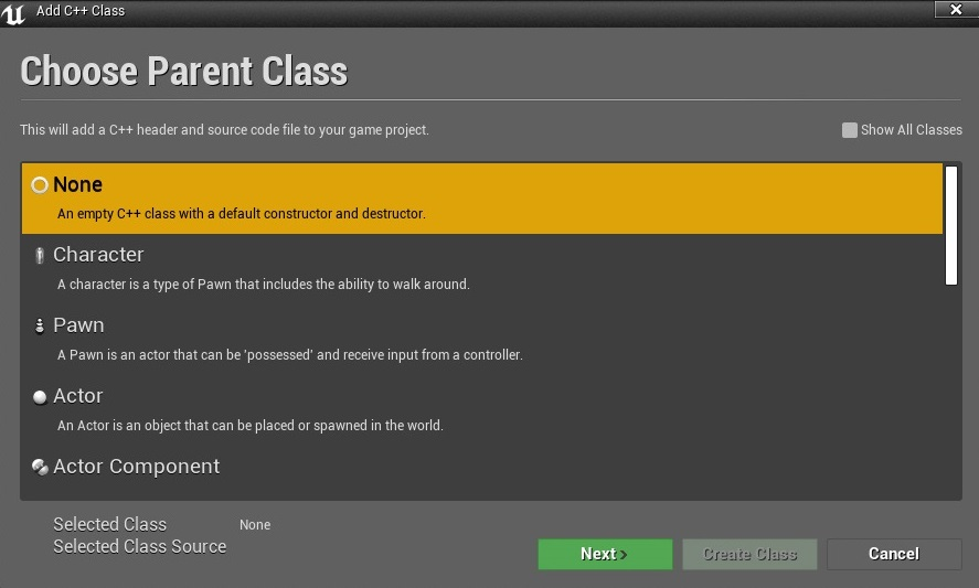 Creating C Classes In Ue4 Unreal Engine 4 Game Development Quick Start Guide