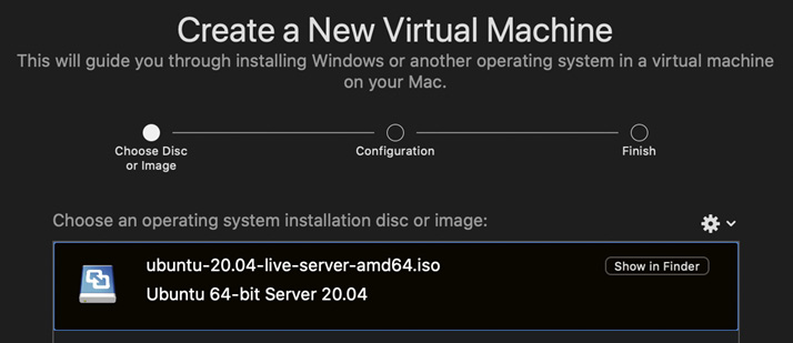 Figure 1.4 – Creating a new VM based on the Ubuntu ISO image