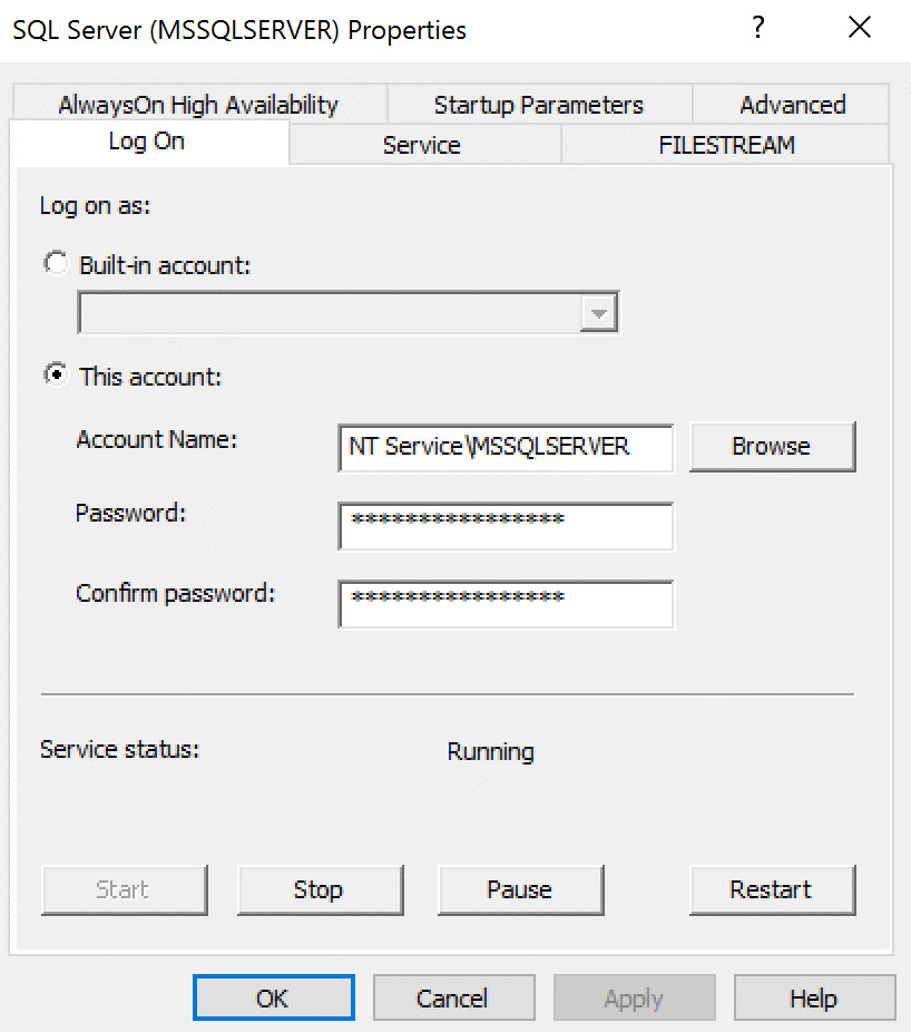 Fig. 1.10 – SQL Server instance properties
