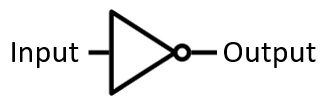 Figure 1.6 – NOT gate schematic symbol 
