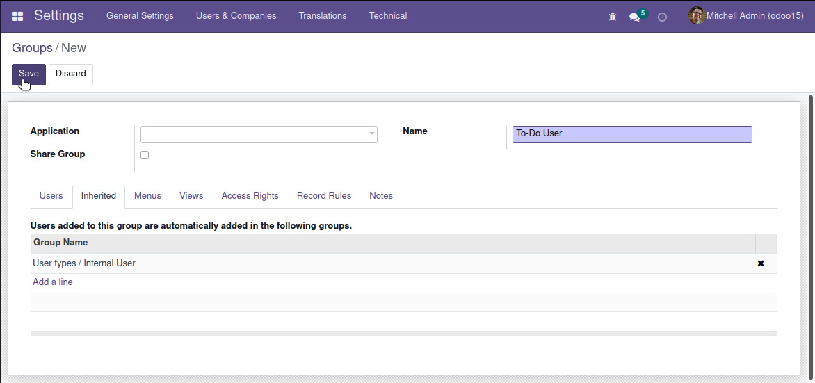 Figure 1.16 – The To-Do User security group
