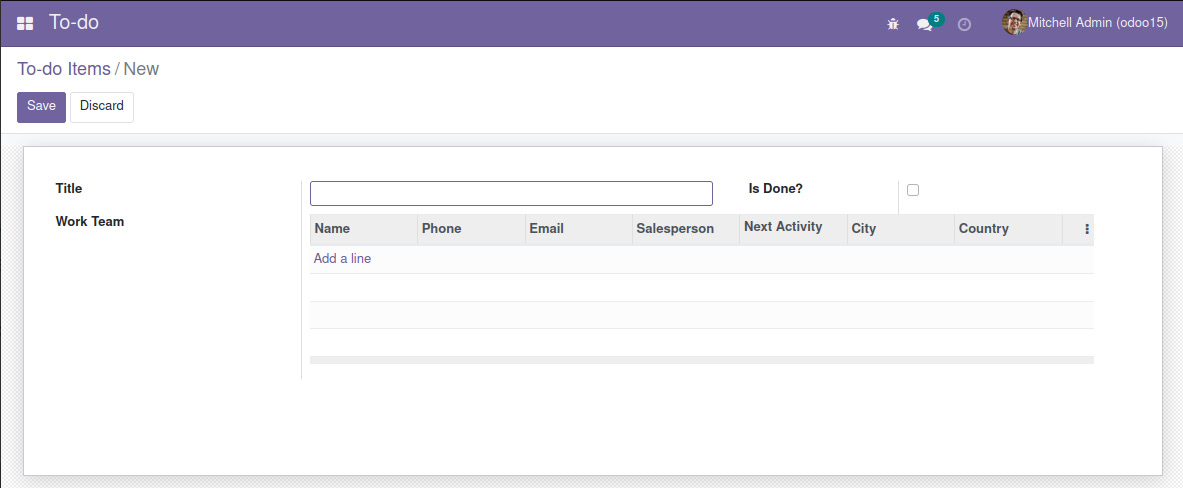 Figure 1.18 – The To-do Items default form view
