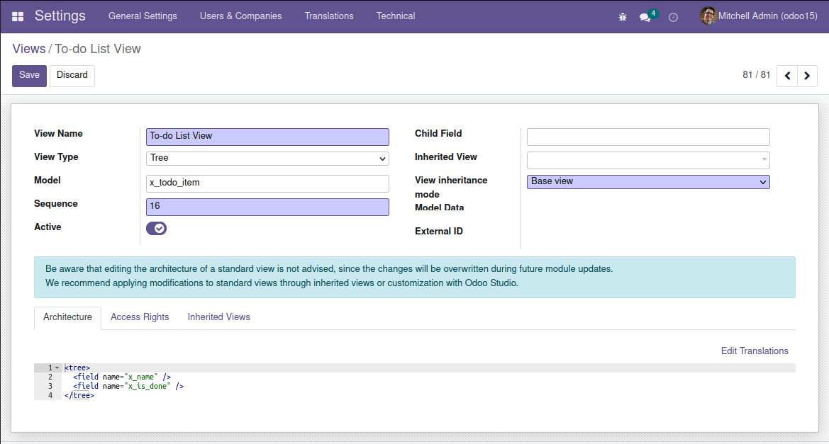 Figure 1.20 – The To-do List View definition
