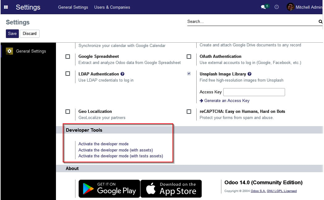 Figure 1.3 – The Developer Tools options section on the Settings page
