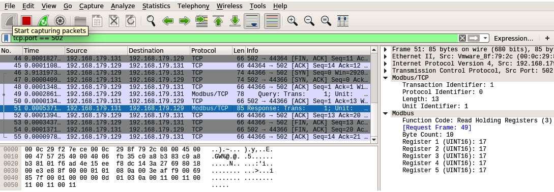 Figure 1.16 – ICS cleartext protocol packet
