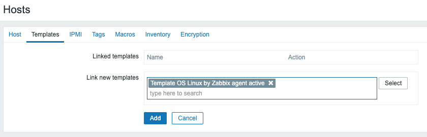 Figure 2.7 – The Zabbix host template page for host lar-book-agent
