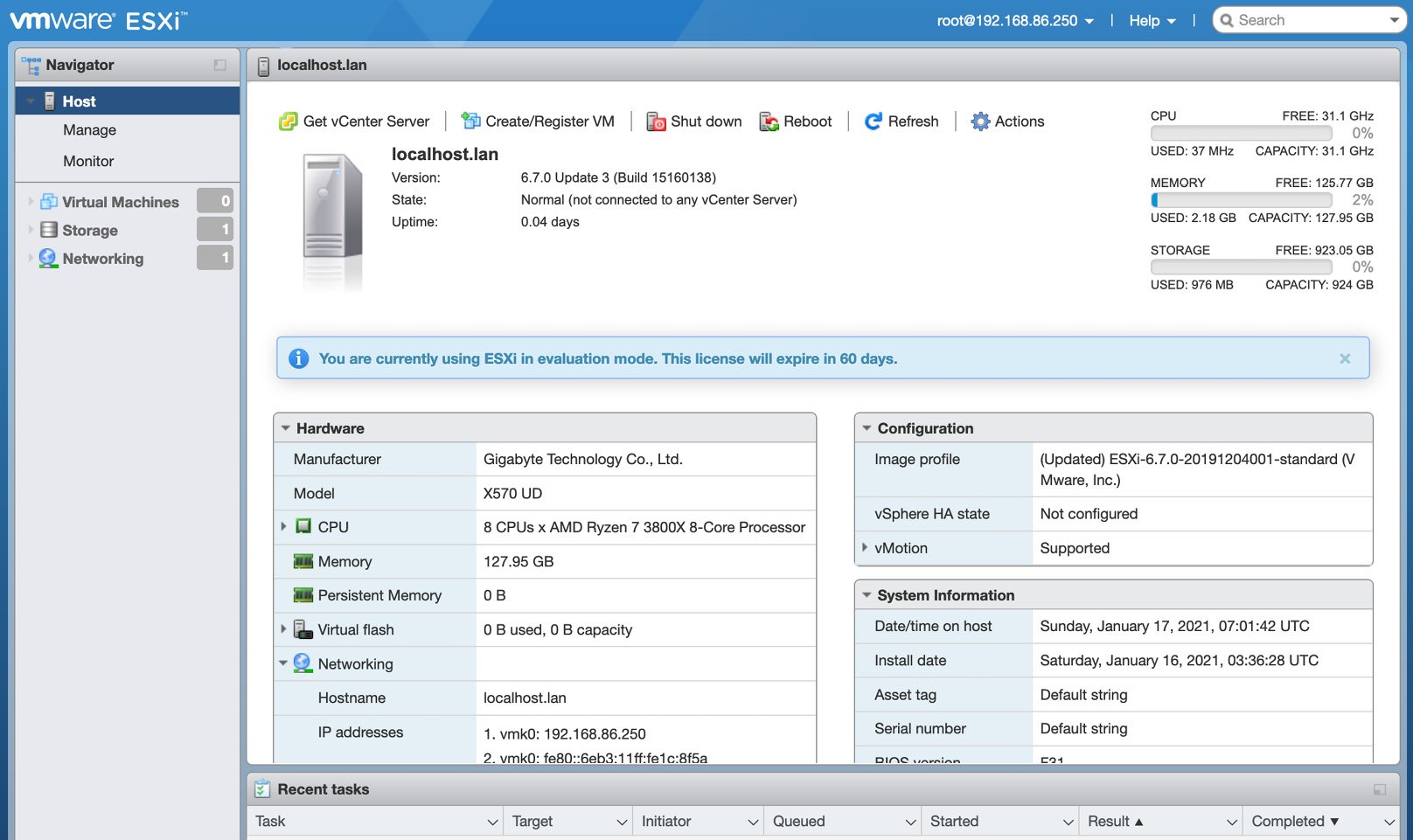 Figure 1.9 – VMware ESXi dashboard
