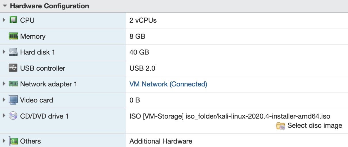 Figure 1.25 – Kali Linux configuration
