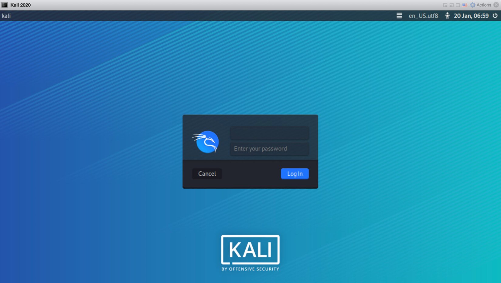 Figure 1.27 – Kali Linux login screen
