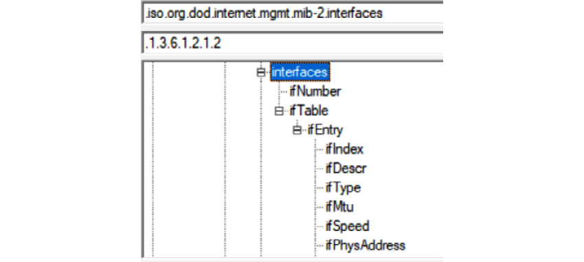 Figure 12.3 – SNMP OID tree, showing interface information (ifTable)