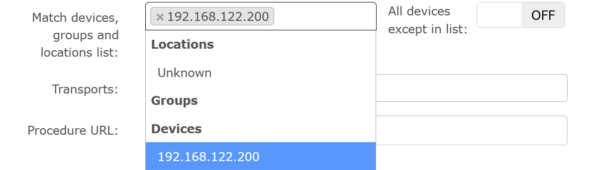 Figure 12.17 – Matching devices and groups within an alert rule in LibreNMS
