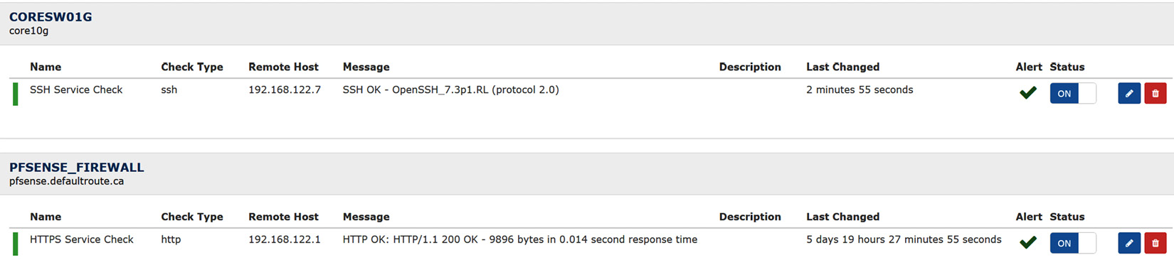 Figure 12.21 – Services display in LibreNMS
