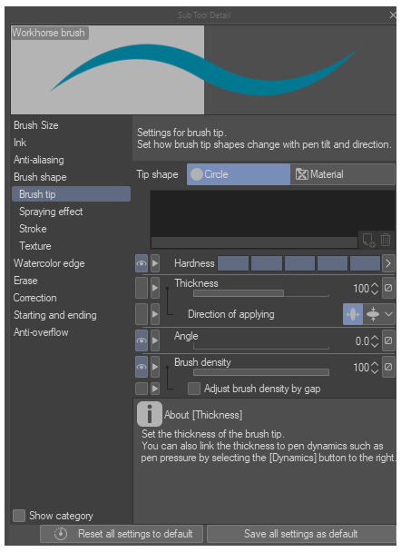 Figure 2.15 – Sub Tool Detail window  