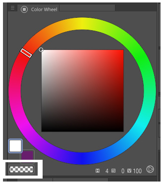 Figure 2.22 – Transparent color in the color wheel  