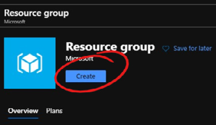 Figure 2.3 – Create a resource group after selection