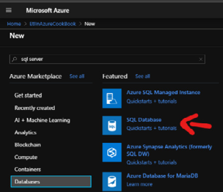 Figure 2.6 – Select SQL Database