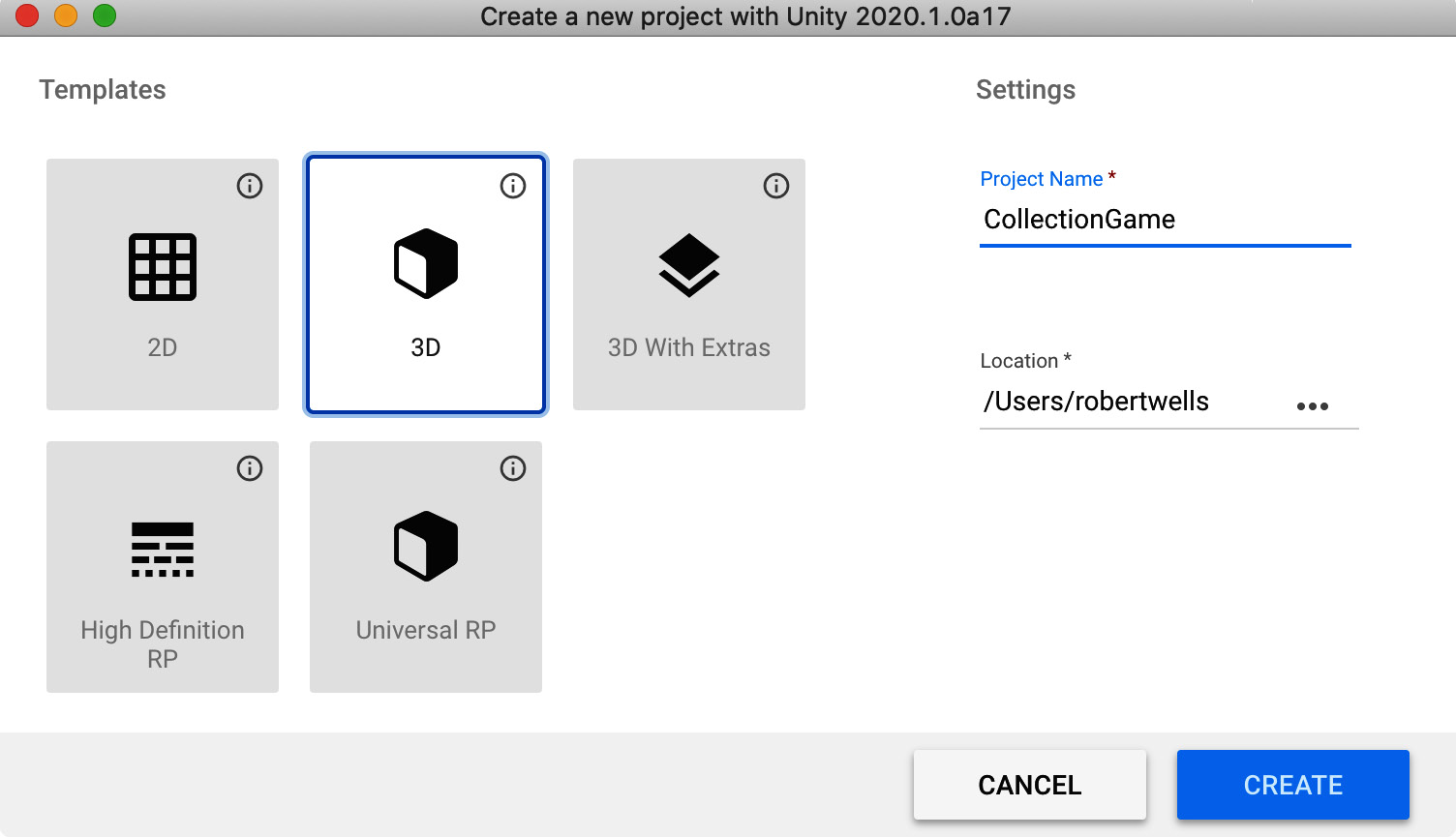 Figure 1.4 – Creating a new project