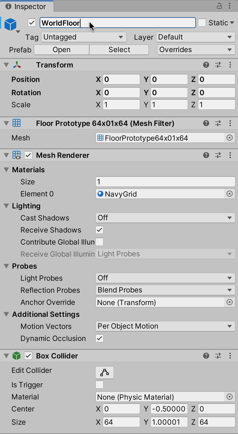 Figure 1.19 – Renaming the floor mesh