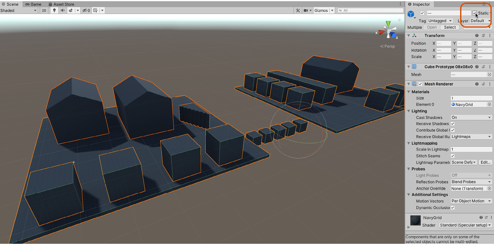 Figure 1.32 – Enabling the Static option for multiple non-movable objects
improves lighting and performance