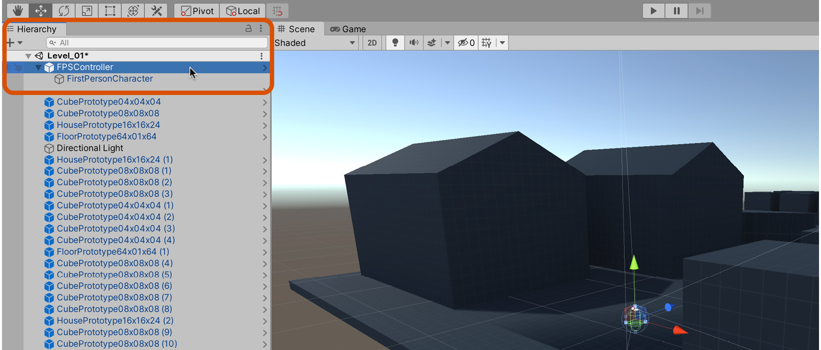 Figure 1.38 – Finding the camera on a first-person controller