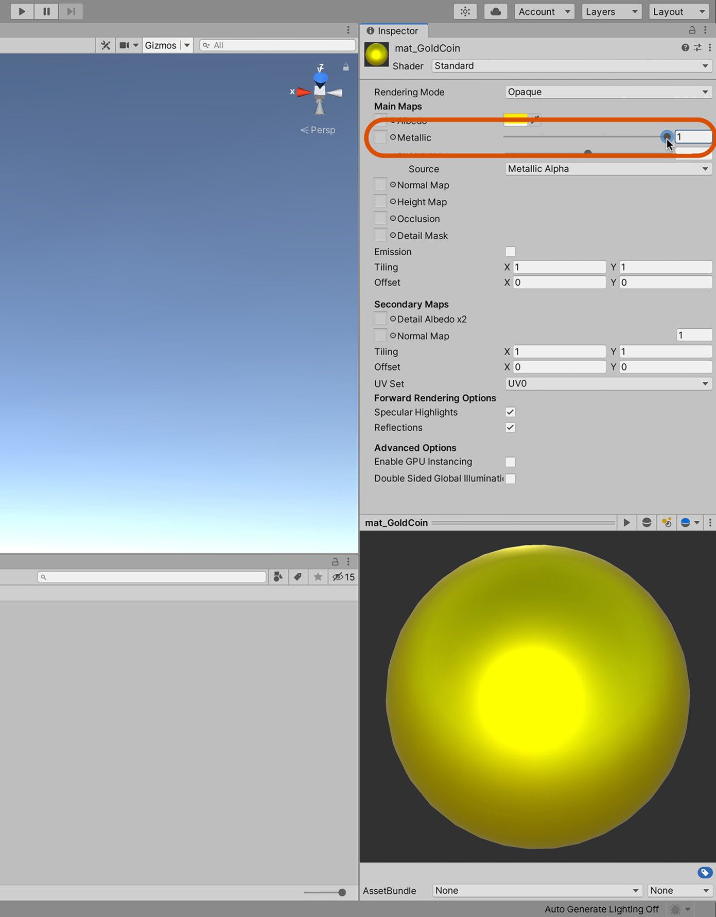 Figure 2.7 – Creating a metallic Material
