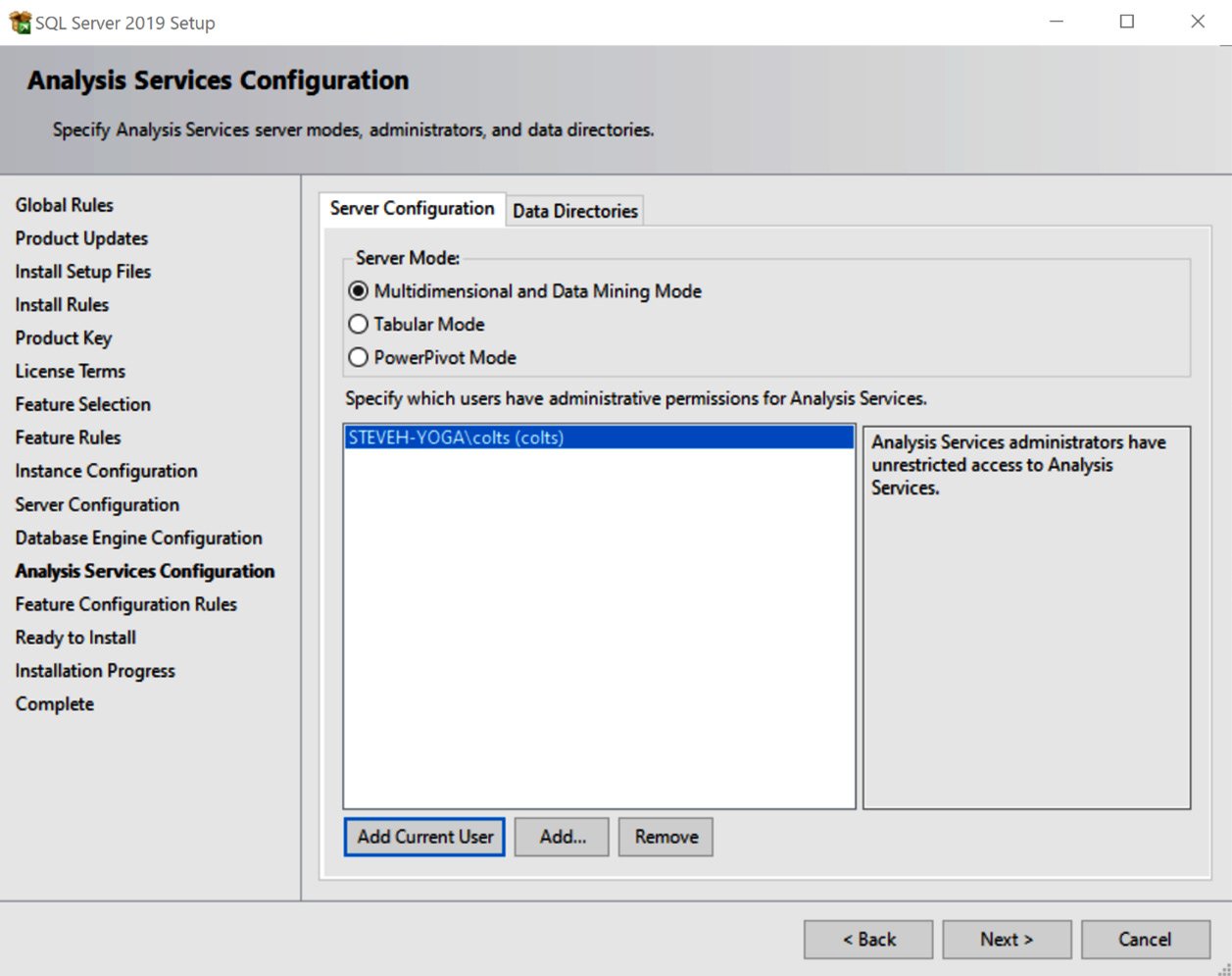 Figure 1.15 – Select multidimensional mode and add your user as an admin
