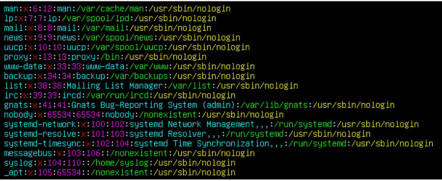 Figure 2.3 – After the 5dd operation (deleting five lines), we deleted five lines after the cursor
