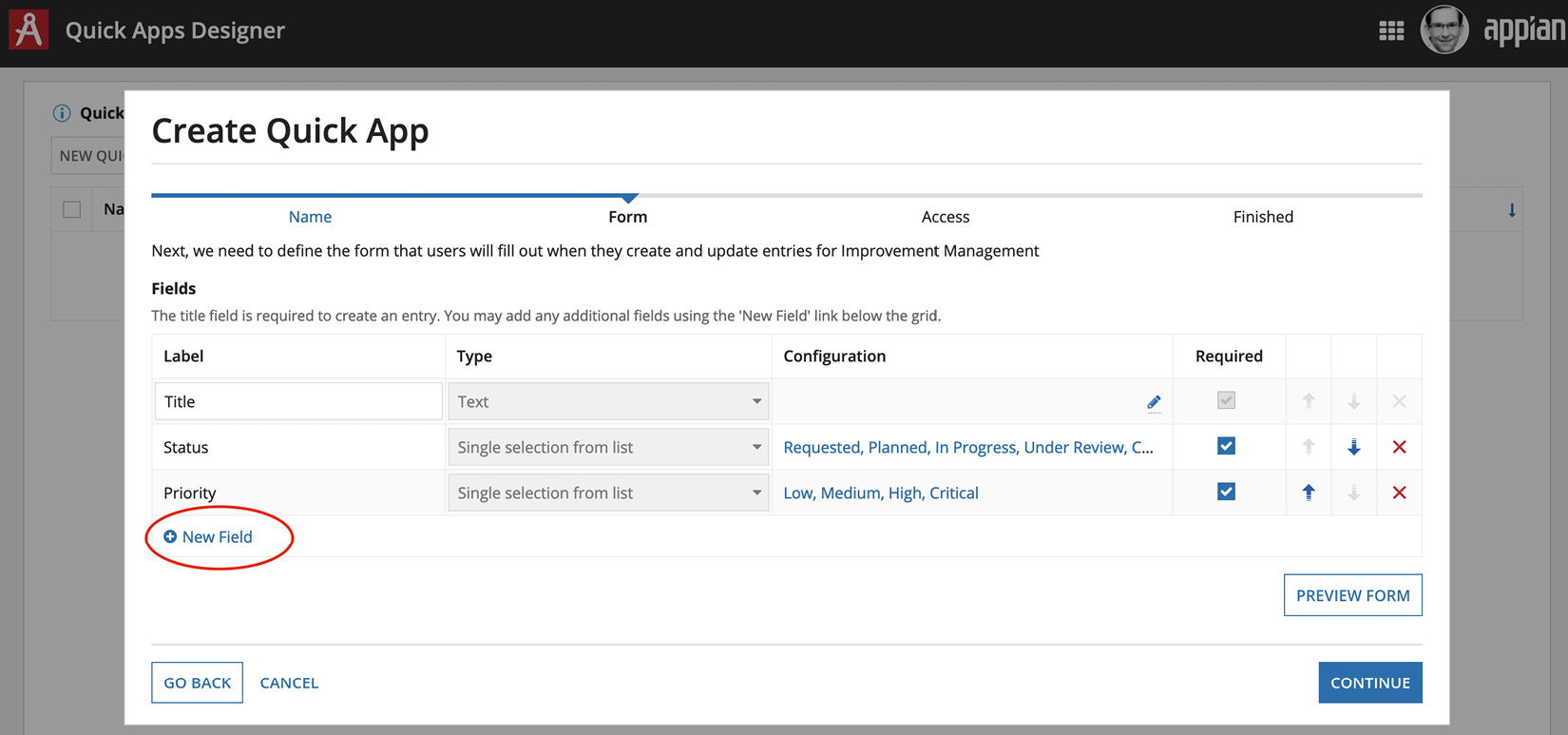 Figure 1.14 – Adding a new field
