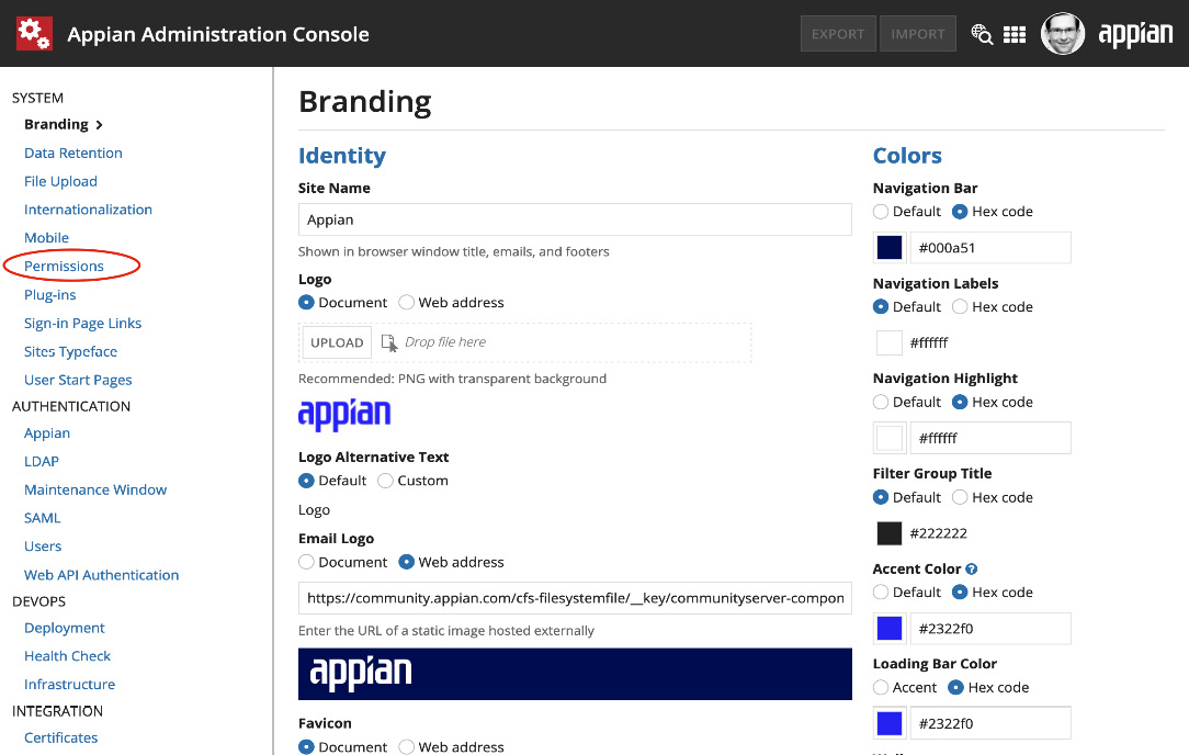 Figure 1.5 – The Appian Administration Console
